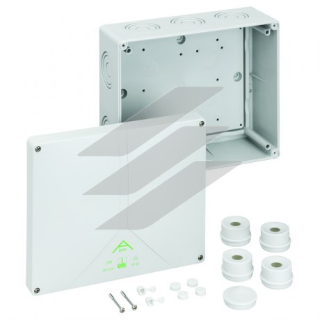 Розподільча коробка Abox 250-L (250х200х115), порожня, полістирол, введеня-14 місць (10-М20/М40/М50, на днищі: 2-М20, 2-М25/М32), IP65 Spelsberg